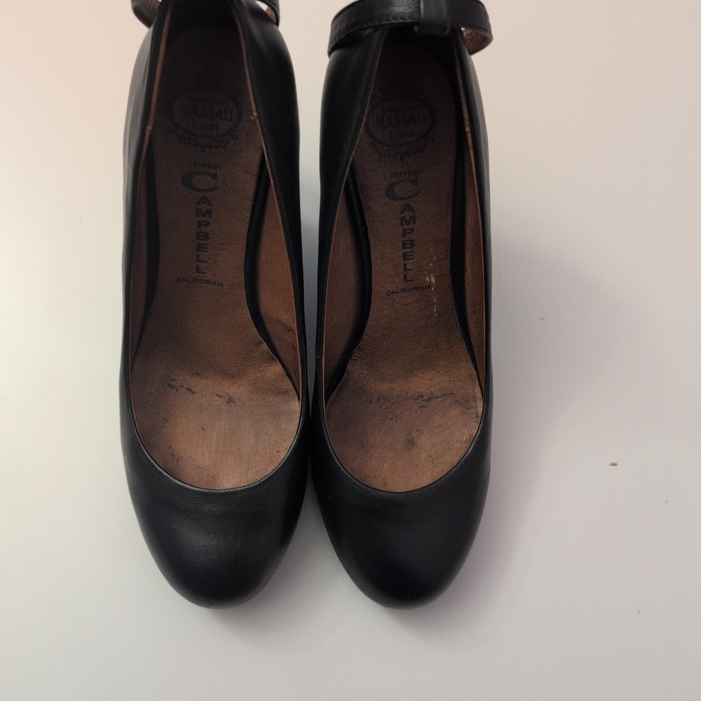 Jeffery Campbell Nassau Women's Black Leather Shoes Size 8